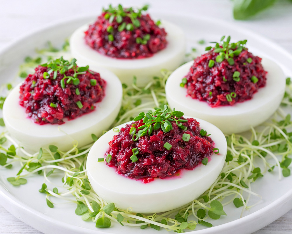 Jajka faszerowane ćwikłą